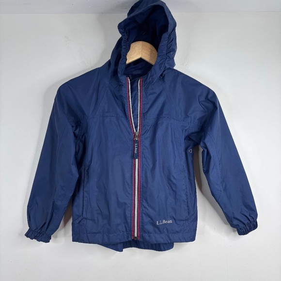 LL Bean Discovery Rain Shell 5-6 Windbreaker Lightweight Jacket Fill Zip Blue - Picture 1 of 10